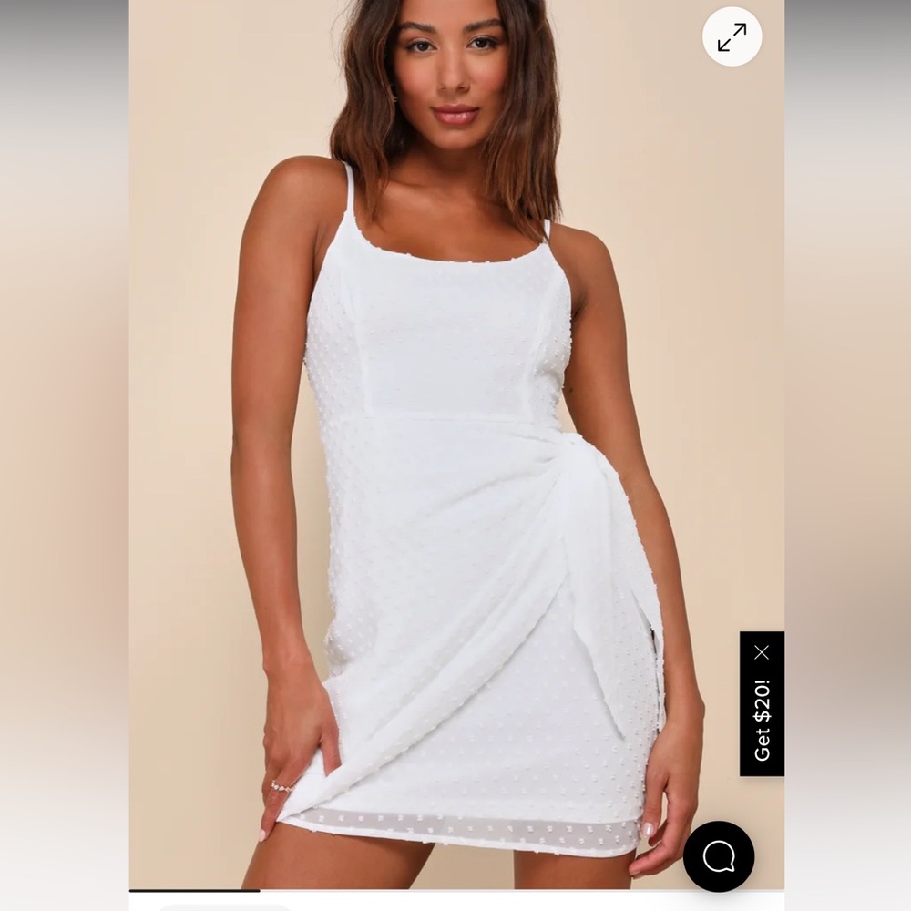 Lulu's White Asymmetrical Spaghetti Strap Sundress
